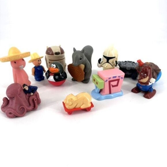 McDonald’s Burger King Wendy’s Kids Meal Toy Figurine Lot Mole Rat Snail Squirre - Picture 4 of 12